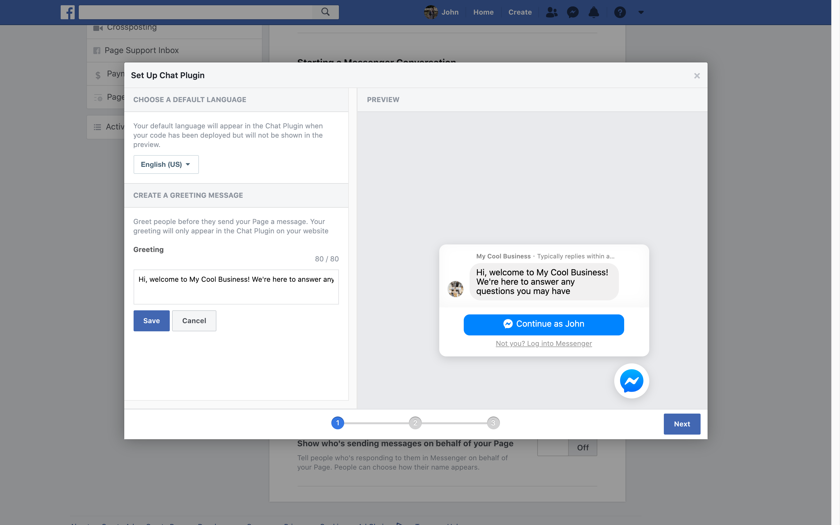 Facebook Chat Plugin Stepper