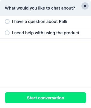Chat Plugin category picker